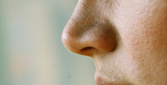 Pansinusitis : Wenn alle vier Nasennebenhöhlen von einer Entzündung betroffen sind Nahaufnahme einer Frauennase