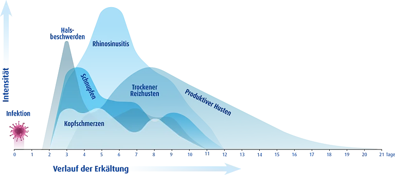 Diagramm Verlauf einer Erkältung